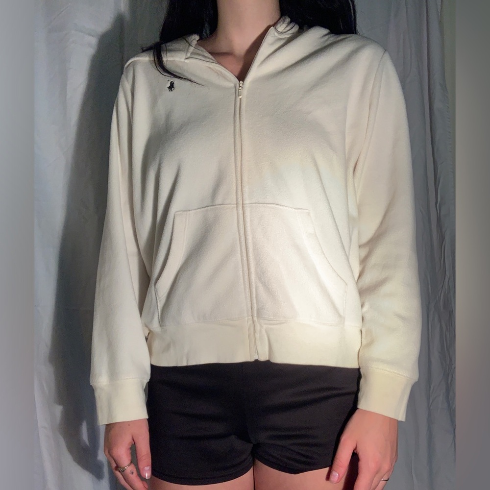 Ralph Lauren Suede Cream Zip Up Jacket Large